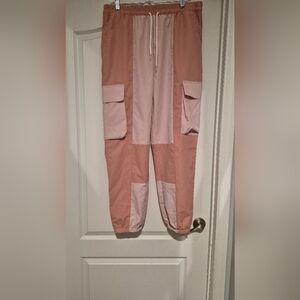 ROMWE Pink and Blush Elastic Waist Joggers
